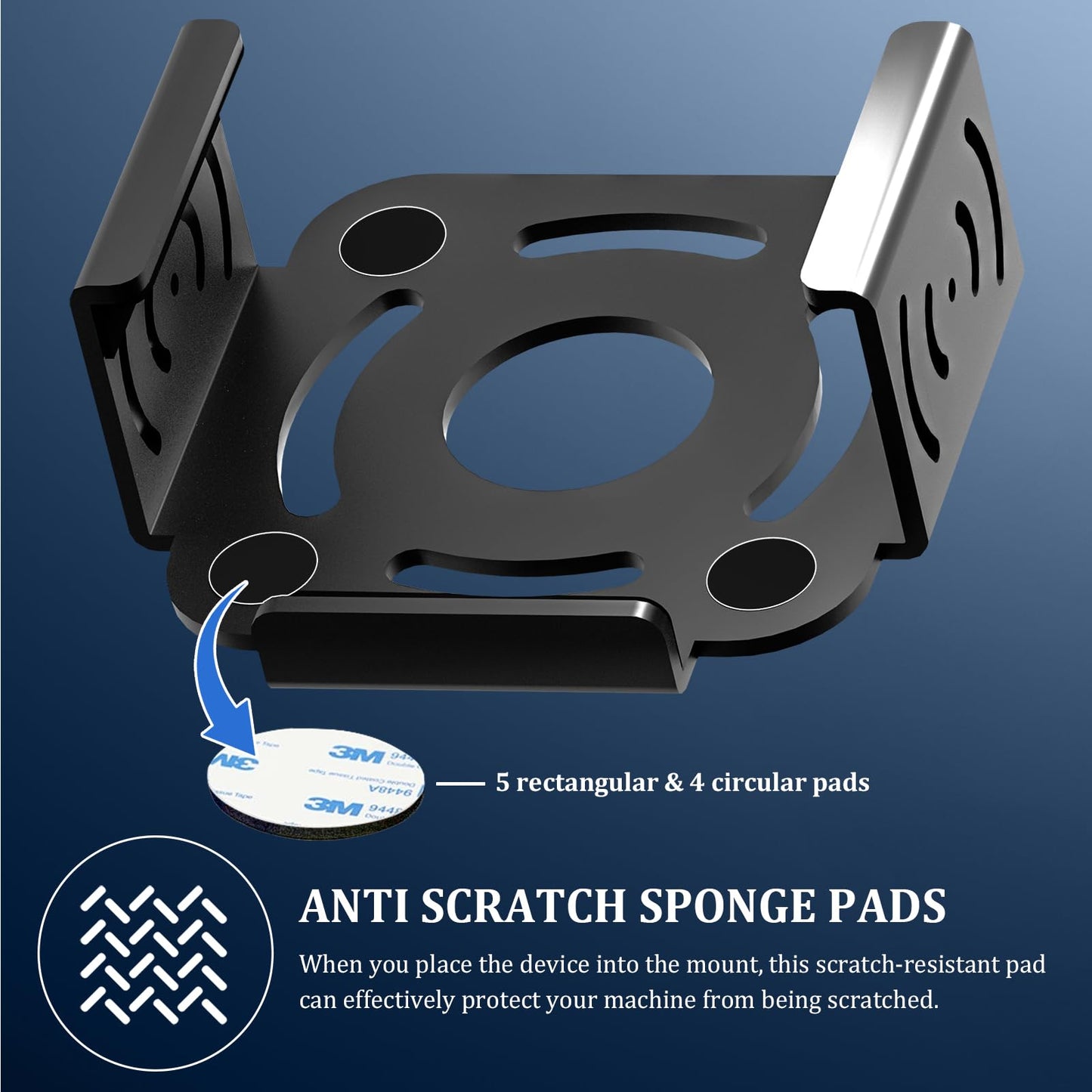 nymus Mount for Mac mini M4/M4 Pro 2024, Under Desk or Wall Mount Compatible with Mac Studio, Black Metal Holder with Anti-Scratch Pad, Mac mini