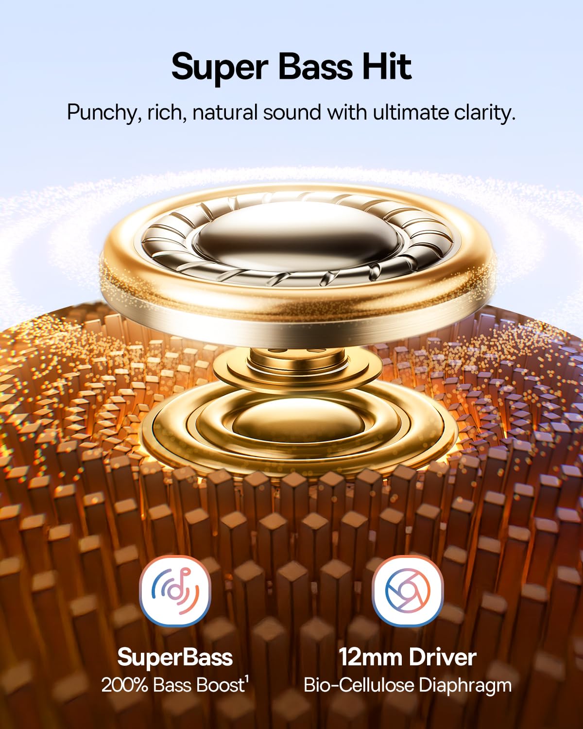 Baseus Bass BC1 Open Ear Earbuds Clip-On Headphones, Open-Ring Comfort with Tri-Curve Snug Clip, Powerful Sound with SuperBass, 4-Mic Clear Calls