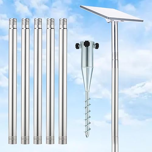 Starlink Mini Pole Mount Kit, Starlink Pole Mounting, 9ft Starlink Ground Features a Durable 1.5'' Diameter Pole with No Dig Ground Anchor, Suitable