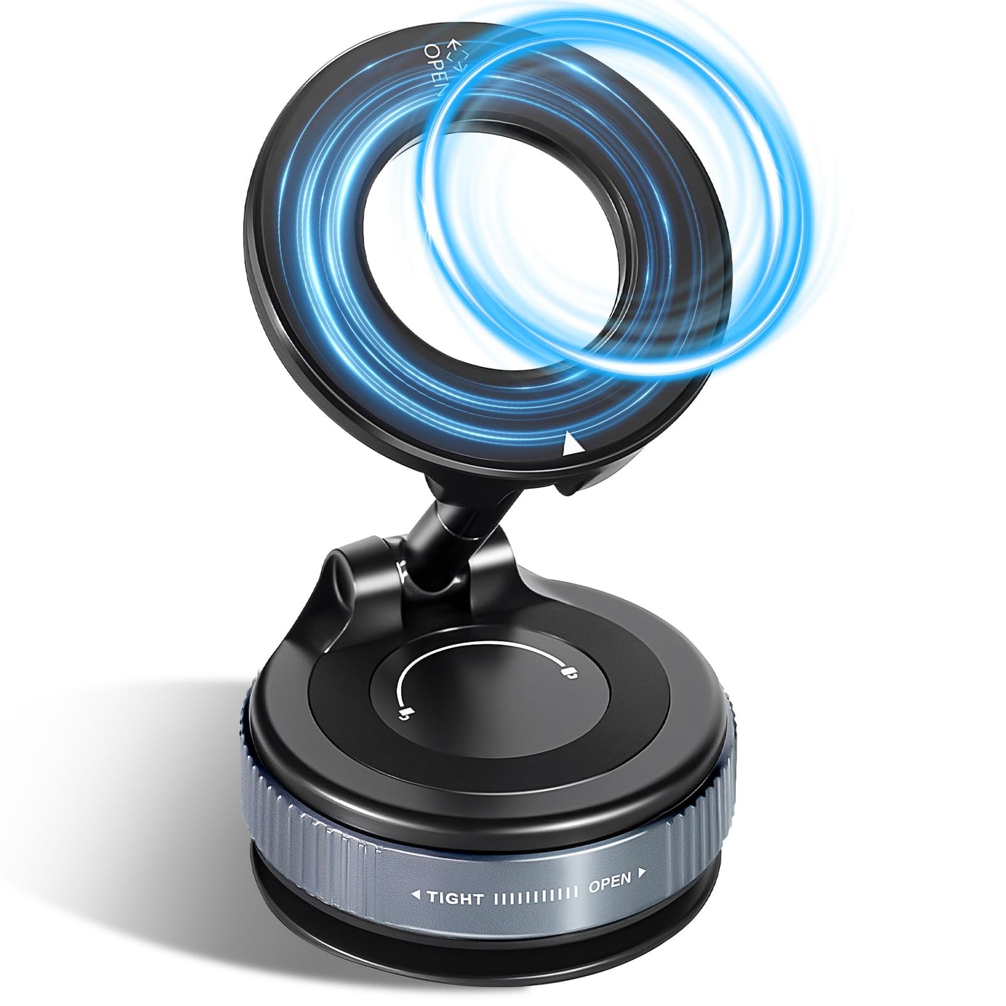 SOAMOEU Vacuum Suction Magnetic Phone Holder, 2025 Upgraded Magnetic Car Phone Mount for Magsafe, 360°Adjustable Foldable Portable Suction Cup Phone