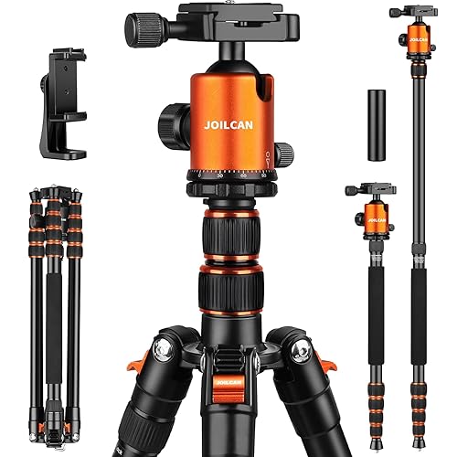 80/85 inches Heavy Duty Tripod for Camera and Phone, 85" Camera Monopod Tripods, DSLR Binoculars Spotting Scope Camcorders Video Tripod Stand, 360