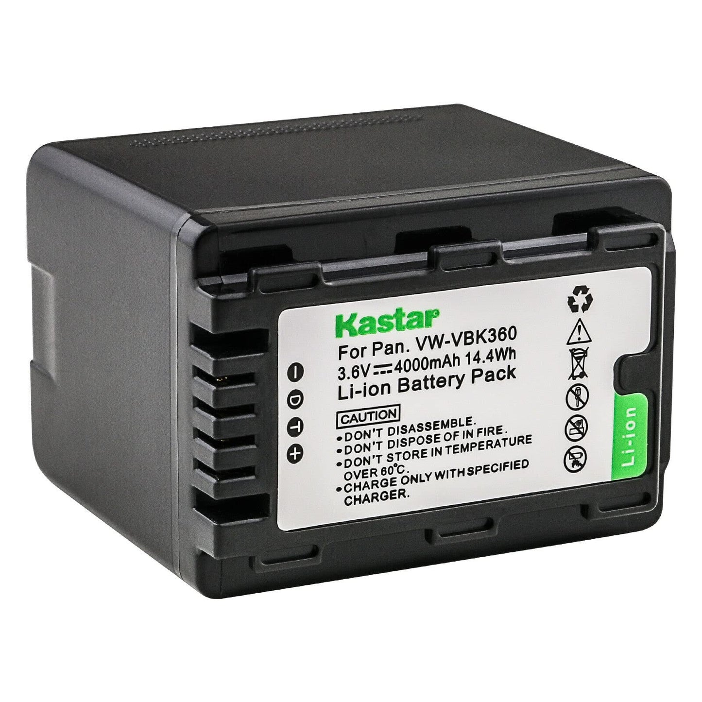 Kastar 1-Pack Battery VW-VBK360 Replacement for Panasonic VW-VBK180, VW-VBK360, VW-VBK360PPK, VW-VBL180, VW-VBL090 Battery, Panasonic SDR-HS85P
