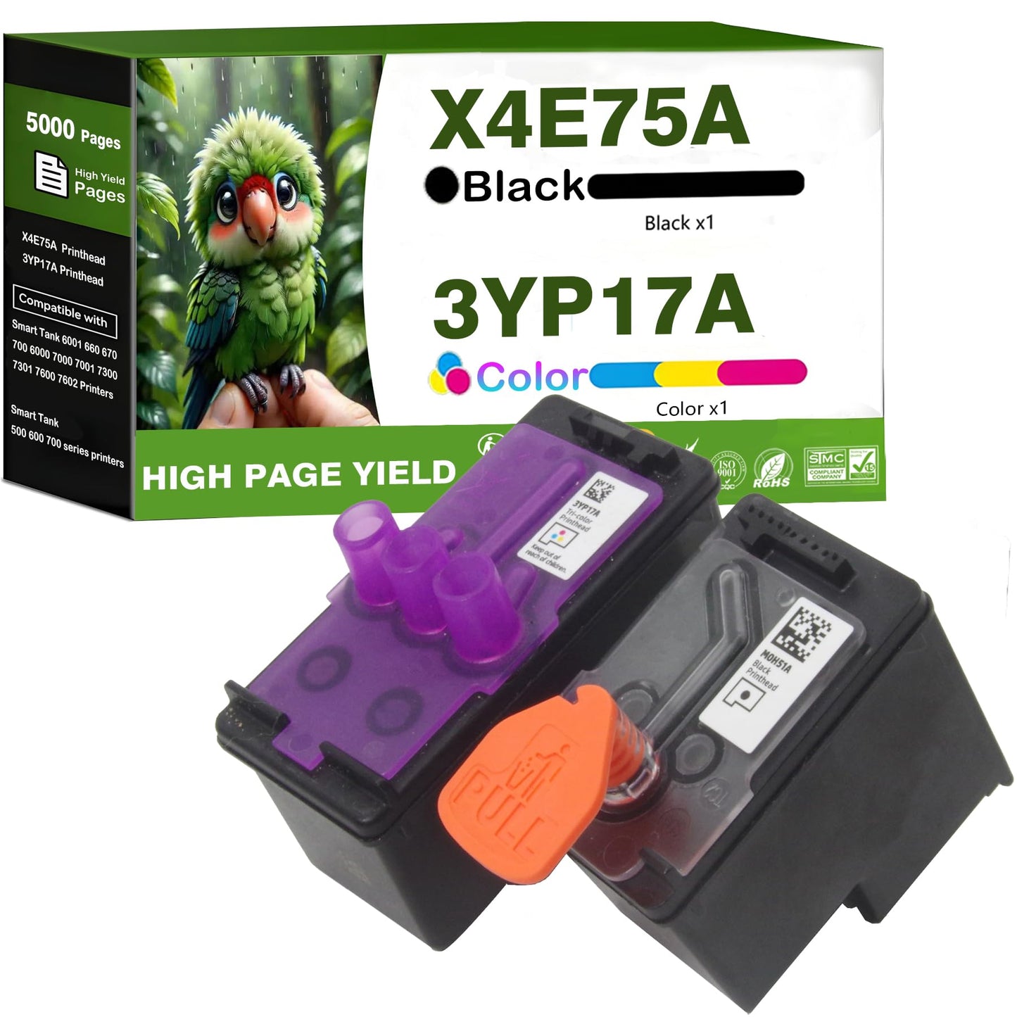 X4E75A 3YP17A PrintHead X4E75A 3YP17A Printe Head Combo Pack Use for HP Smart Tank 500 600 700 for HP Smart Tank 660 670 700 6000 6001 7000 7001 7300