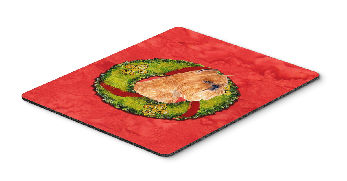 Caroline's Treasures SS4183MP Brussels Griffon Cristmas Wreath Mouse Pad, Hot Pad or Trivet for Home Office Gaming Working Computers Laptop Mouse