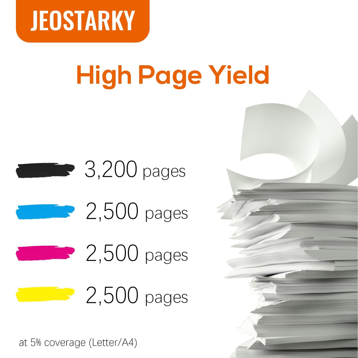 Jeostarky 218A 218X Toner Cartridges No Chip Compatible for HP Color LaserJet Pro MFP 3301fdw 3301cdw 3301sdw 3201dw Printer Replacement for W2180A