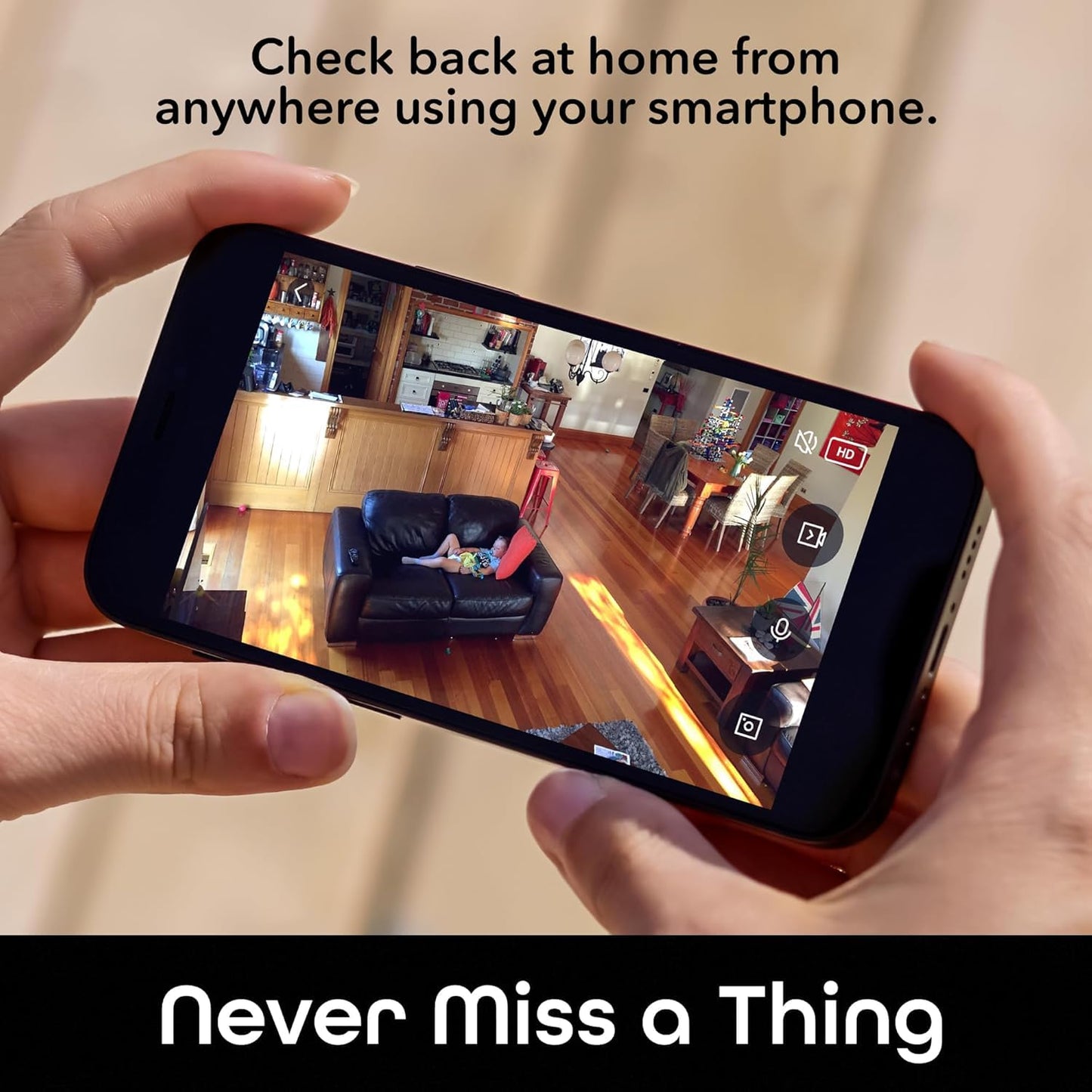 Geeni Vision 2K Quad HD Smart Indoor Camera with Flexible Stem, Compatible with Alexa and Google Home