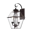 Livex Lighting 2281-07 Westover 2-Light Outdoor Wall Lantern, Bronze, 16.5" x 9" x 10"