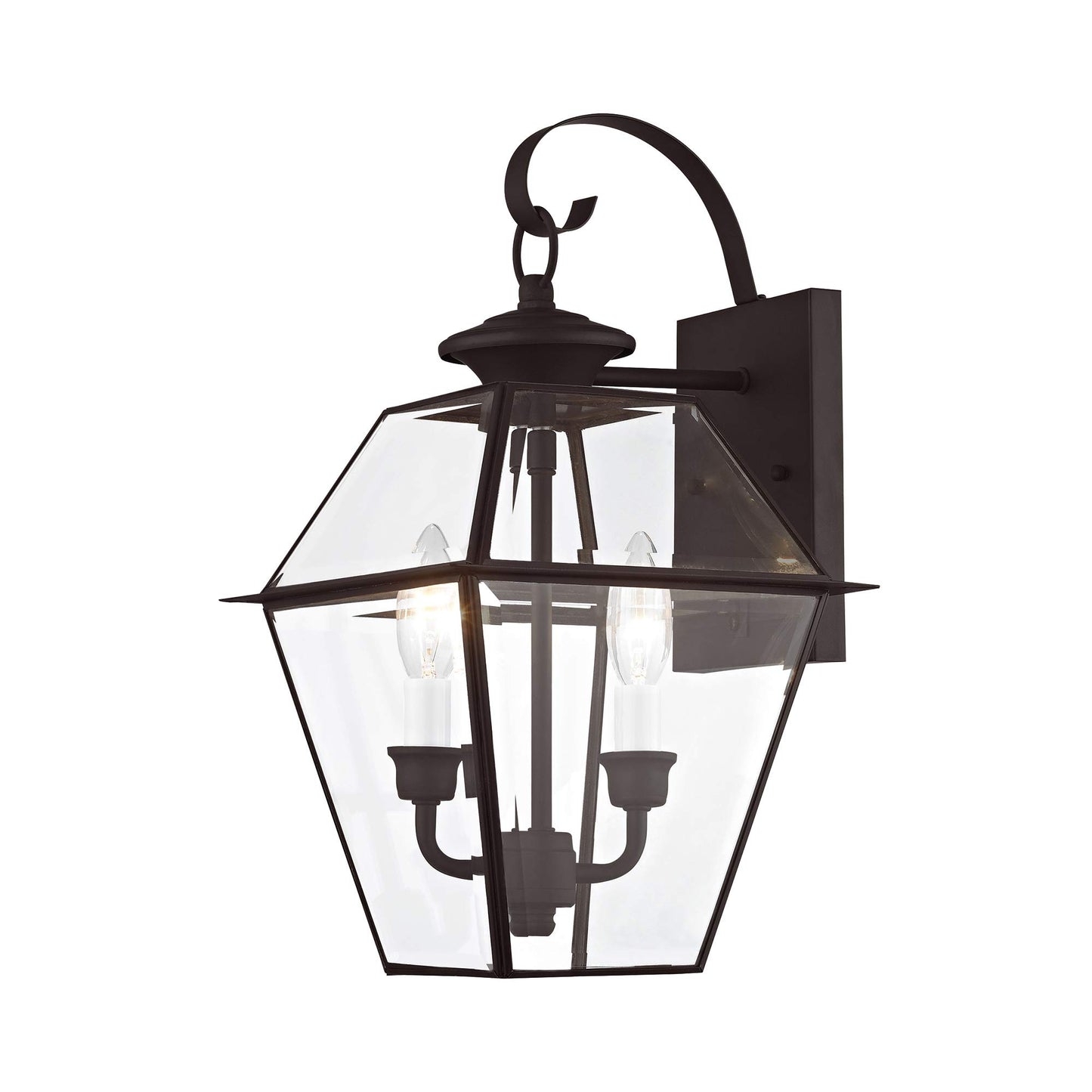 Livex Lighting 2281-07 Westover 2-Light Outdoor Wall Lantern, Bronze, 16.5" x 9" x 10"