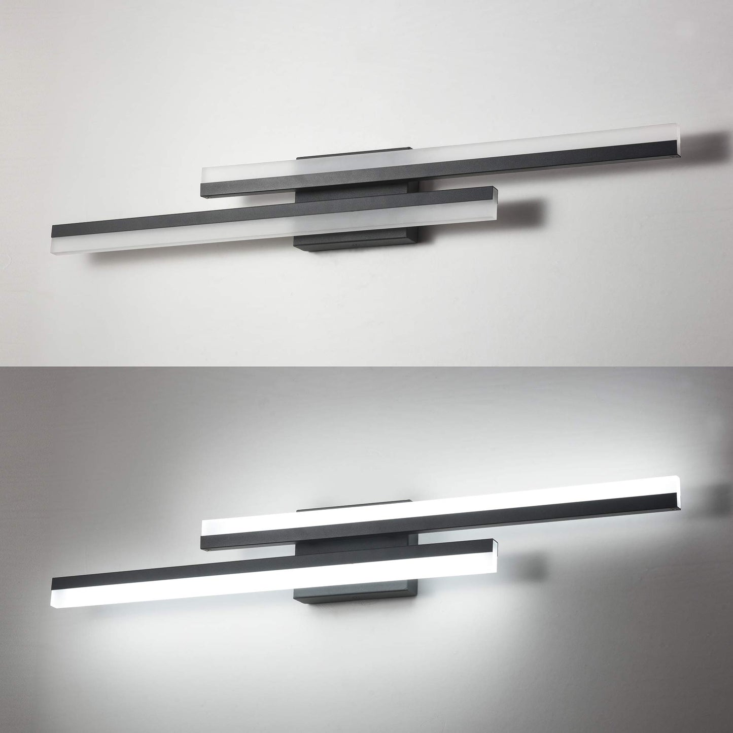 PRESDE LED Bathroom Vanity Light 32inch Bathroom Light Fixtures Over Mirror Black Modern Bath Vanity Lighting Bar Dimmable