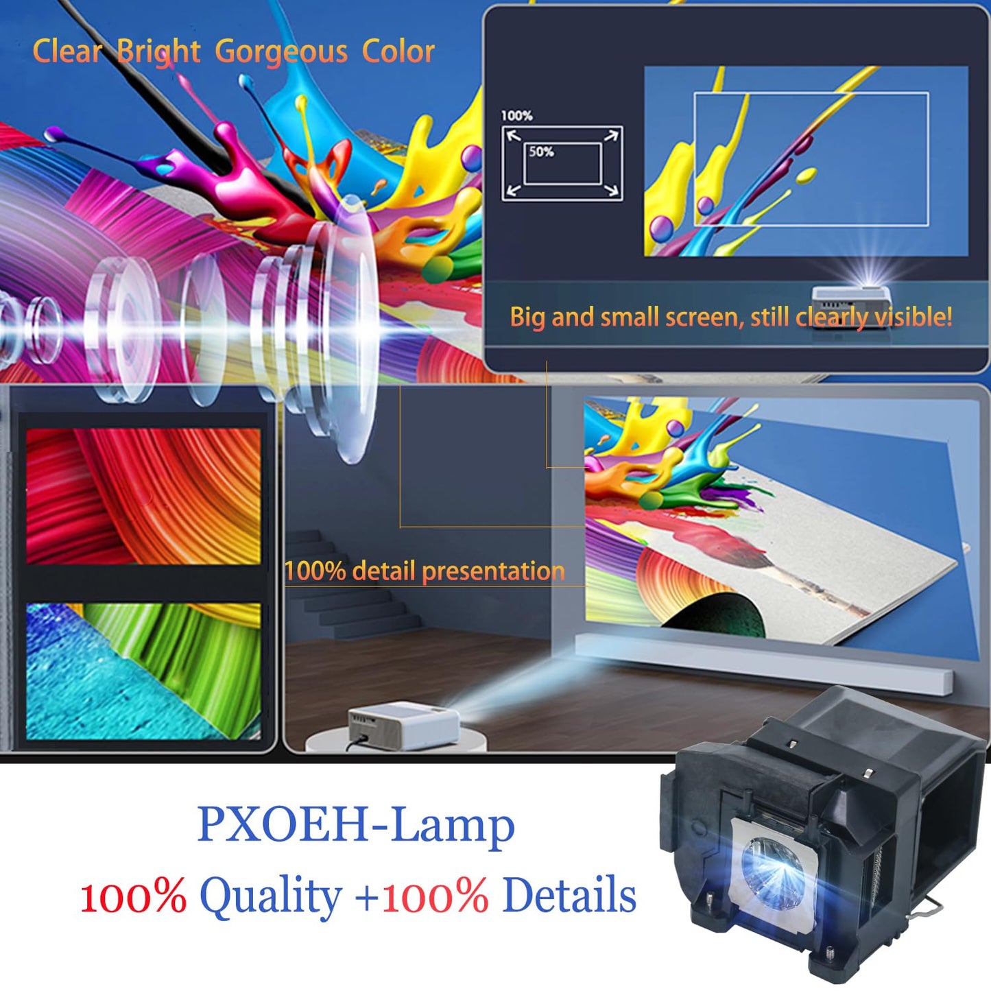 PXOEH A+ Quality ELP85 V13h010l85 for Epson powerlite Home Cinema 3000 3100 3200 3500 3600E 3700 3800 3900 EH-TW6600 EH-TW6600W EH-TW6800 EH-TW6700