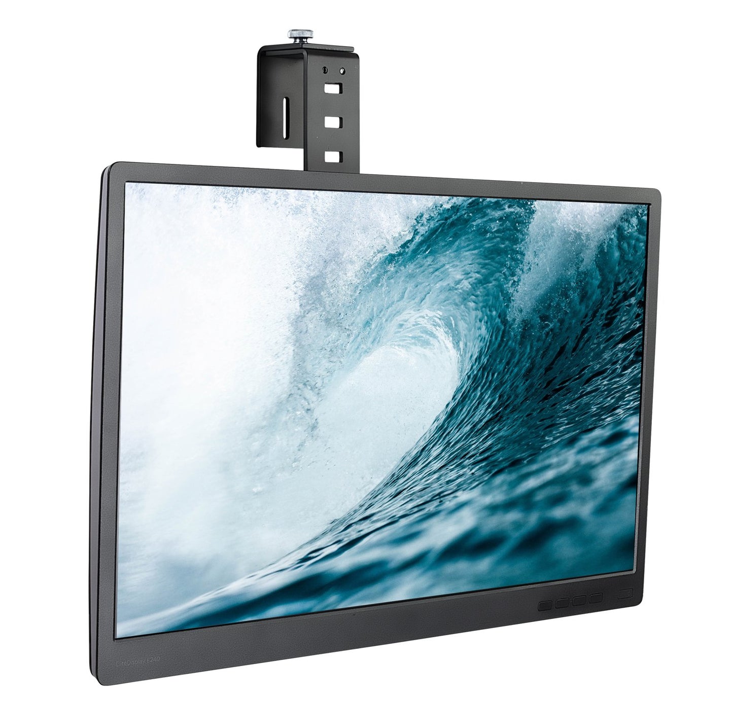 Mount-It! Black Office Cubicle Monitor Mount Bracket VESA Hanger Attachment Adjustable Clamp for 17 to 32 inch Screen, Hook Supports up to 17.6 lbs