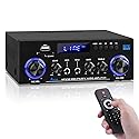AK50 Amplifier Home Audio, 400W Home 2 Channel Bluetooth 5.0 Power Receivers Amp Subwoofer Output,Mini Speaker FM Radio,USB/SD Card/Aux/Mic in