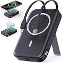 VTIAEK 2026 Latest Portable Charger, 10000mAh Magnetic Wireless Power Bank with 2 Built in Cables, LED Display Battery Pack Travel Essentials
