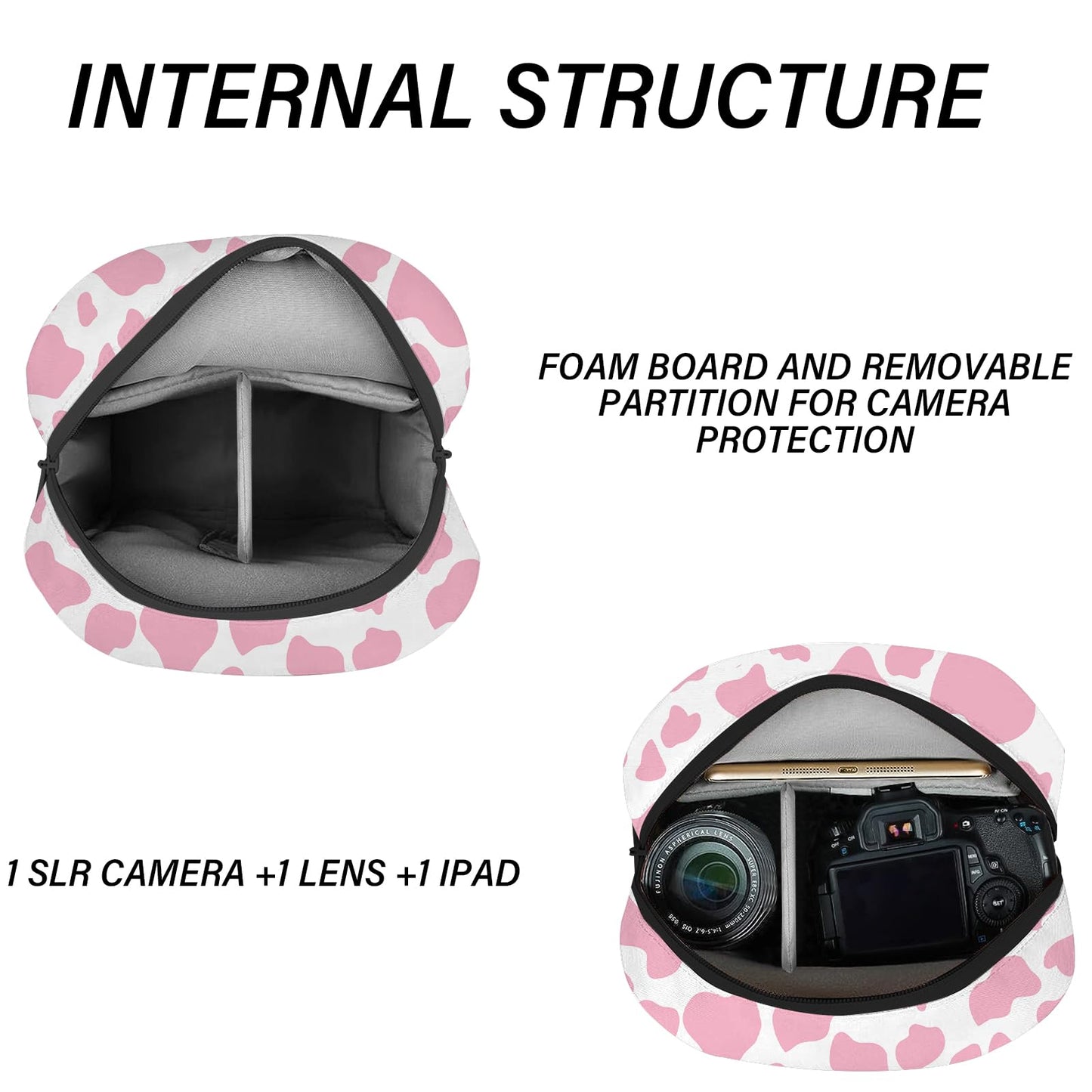 GABraden Cute Small Camera Bag with Photographer Camera Sling Bag Waterproof Dslr Camera Case Compatible with Nikon Sony Lightweigth for Women or