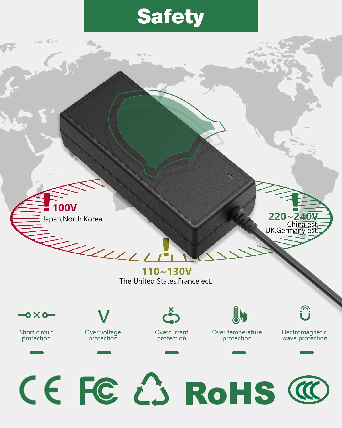 DC Power Cord 5V Power Supply 15A AC Adapter 100-240V to 5V DC Power Supply 5 Volt 10A 8A 6A 5A RGB LED Driver Barrel Plug 5.5x2.5mm for Christmas…