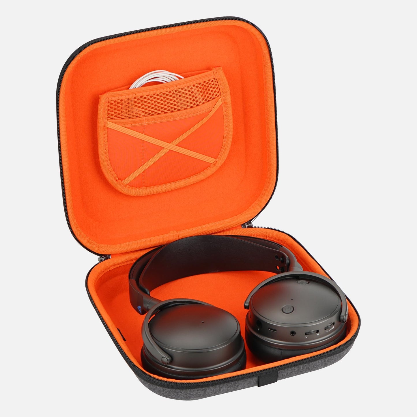 Geekria Shield Case for Over-Ear Headphones, Replacement Hard Shell Travel Carrying Bag with Cable Storage, Compatible with Audeze Maxwell, Soundcore