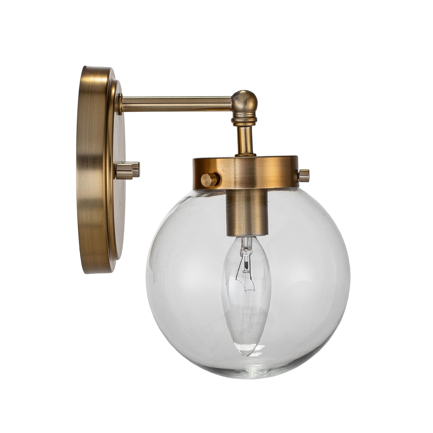 Aspen Creative 62338-13-1, One-Light Metal Bathroom Vanity Wall Light Fixture, 5" Wide, Transitional Design in Warm Brass