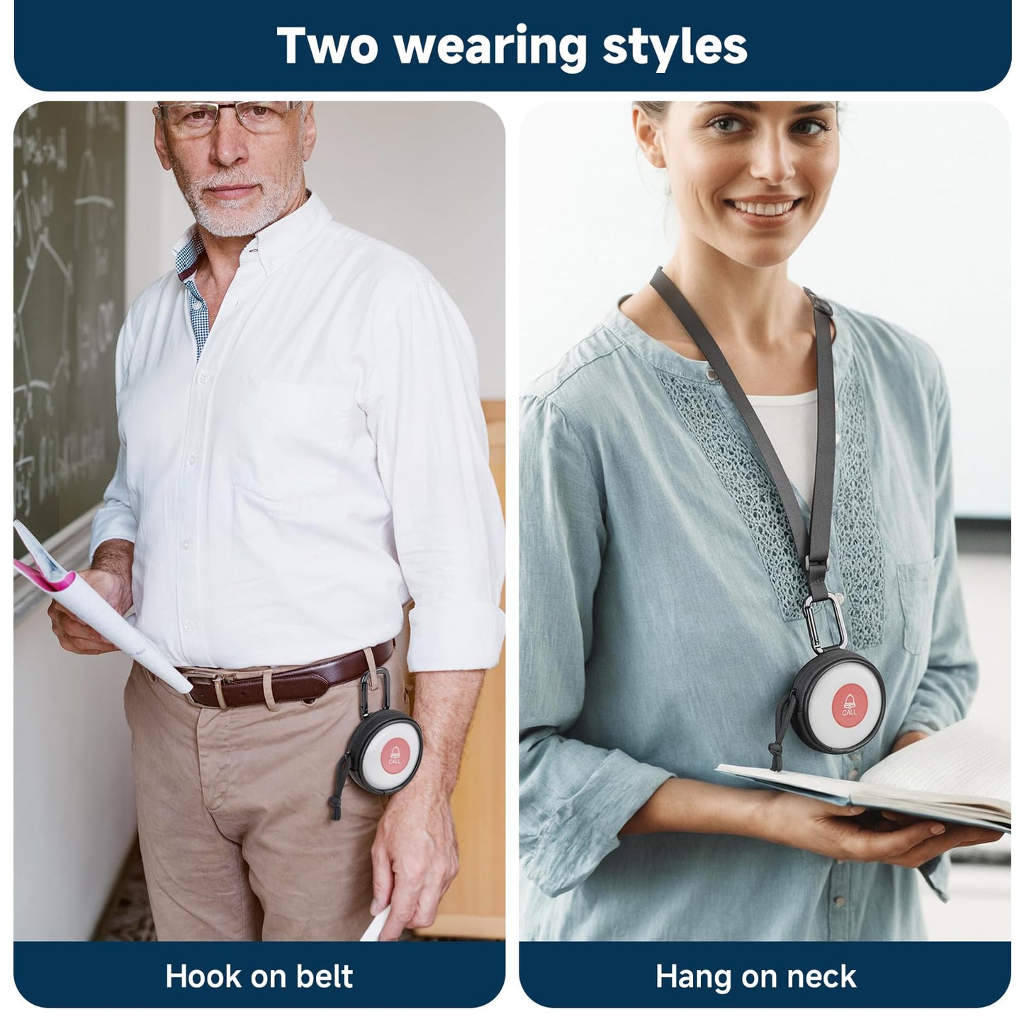 Portable Call Button Lanyard Holder, Carrying Case for Universal Call Button, Adjustable Call Buttons Bag for Elderly, Seniors, Patients, Disabled