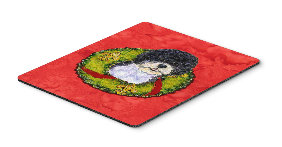 Caroline's Treasures SS4180MP Portuguese Water Dog Cristmas Wreath Mouse Pad, Hot Pad or Trivet for Home Office Gaming Working Computers Laptop Mouse