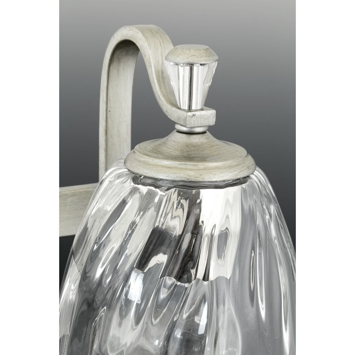 Progress Lighting Anjoux Collection 3-Light Clear Water Glass Luxe Bath Vanity Light Silver Ridge