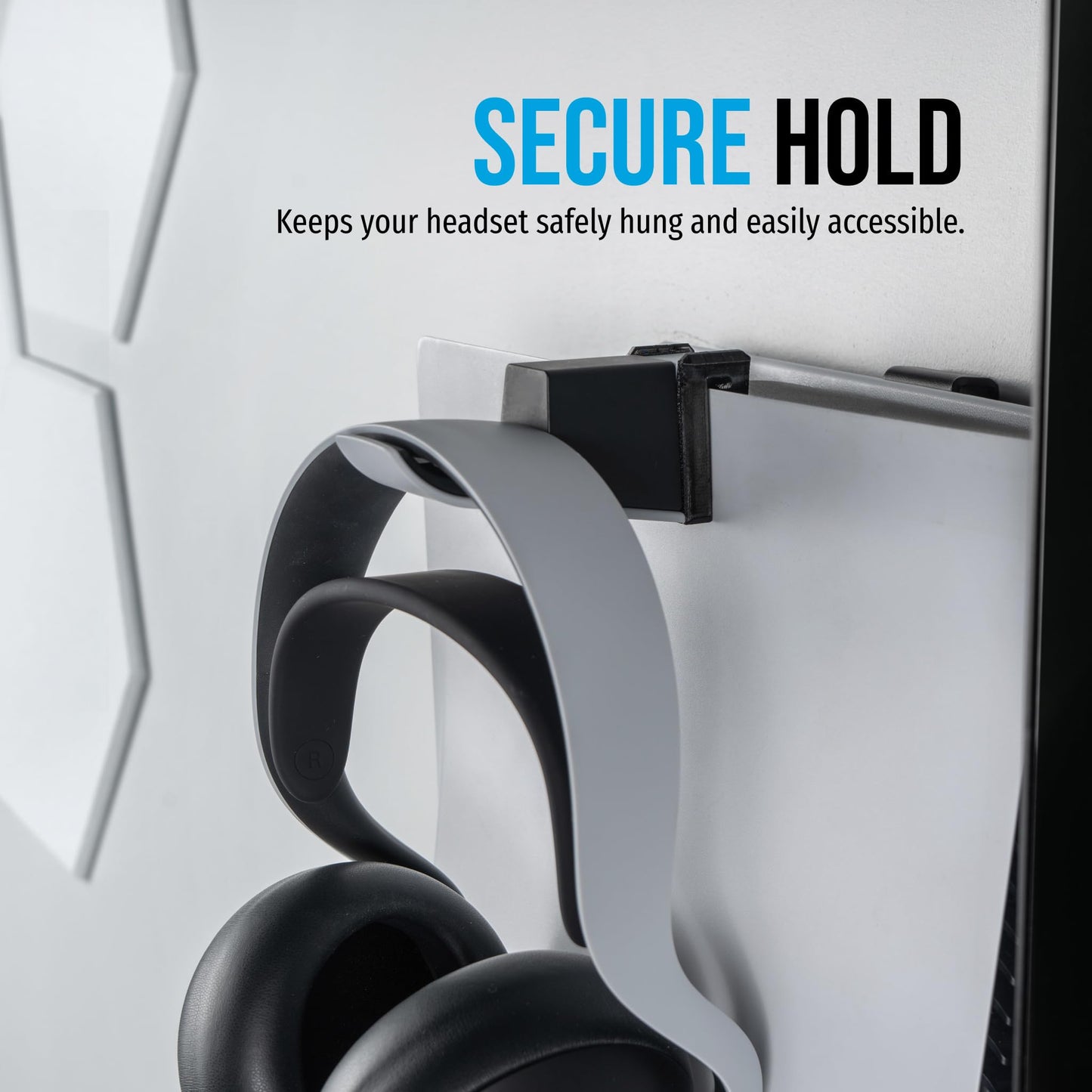 Glistco Headset Hook Compatible with Sony Pulse Elite Wireless Headset Charging Hanger - Headphone Holder for PS5/PS5 Slim/PS5 Pro