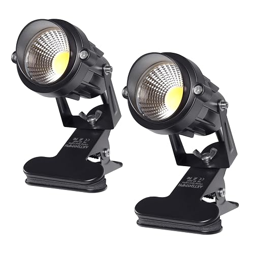 AKTSNYMPH LED Clamp Spot Lights,Indoor Plants Decor Accent Lighting,Clip on Lights Warm White 3000K Uplights with 9.8FT Cord and Switch for Trade