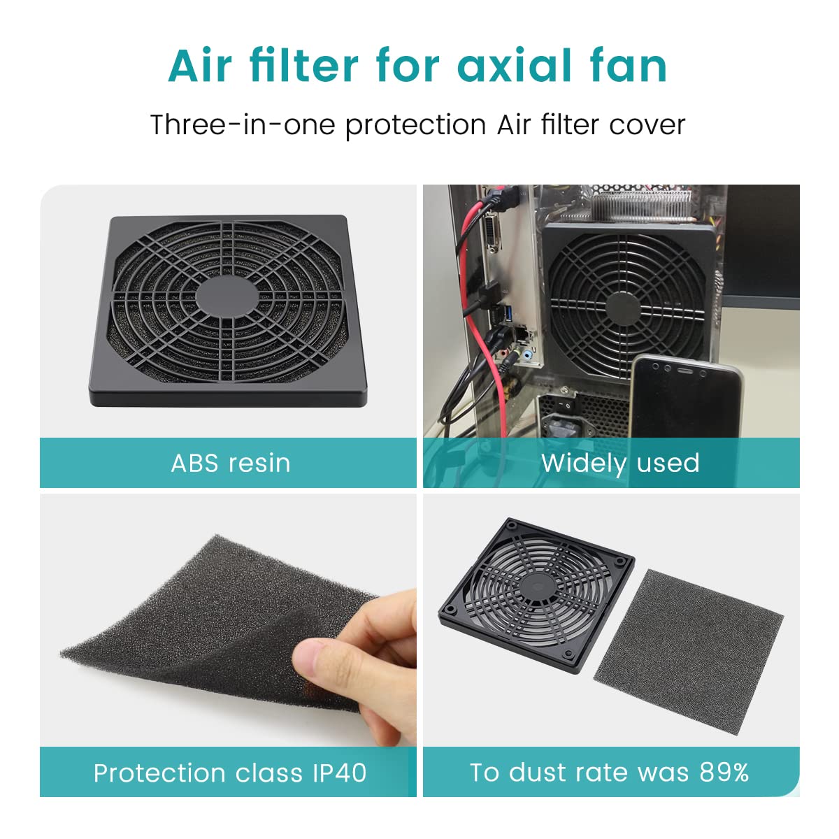 Wathai 2 Pack 120mm PC Fan Dust Filter Cover Computer Mess