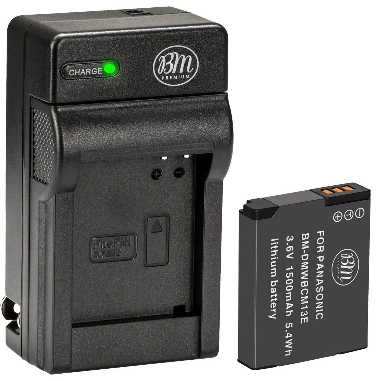 BM Premium DMW-BCM13E Battery and Charger for Panasonic Lumix DC-TS7, DMC-FT5A, LZ40, TS5, TS6, TZ37, TZ40, TZ41, TZ55, TZ60, DMC-ZS27, DMC-ZS30