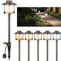 HIBOITEC 1-Pack 5CCT Low Voltage LED Pathway Lights 5W 12-24V 2700/3000/3500/4000/5000K, Aluminum Waterproof Outdoor Landscape Lighting (Transformer