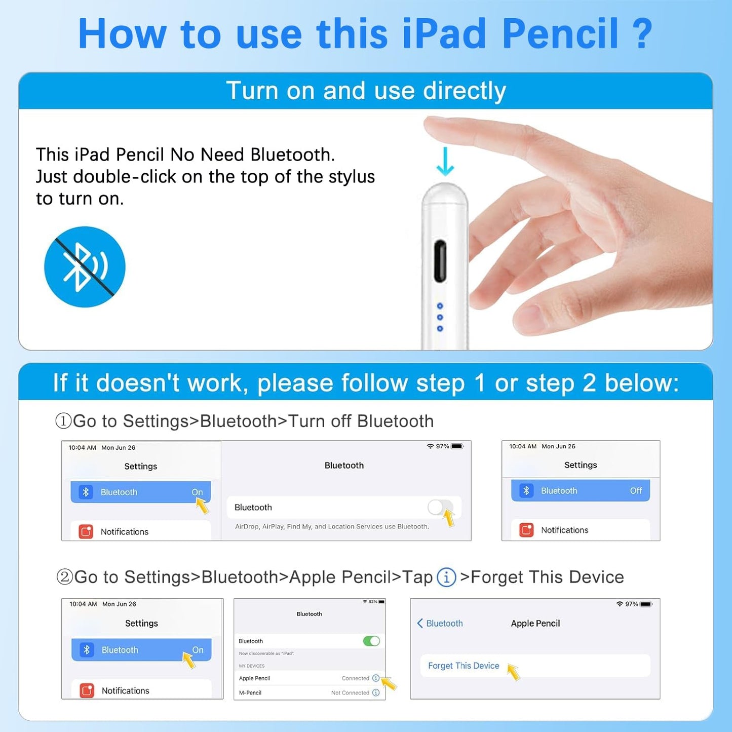 Stylus Pen for Apple iPad A16/11th 2026-2018 iPad Pencil A16/11/10/9/8/7/6,Air 11"/13" M4/M3/M2/5th-3rd,Pro 13"/12.9"/11"/M5/M4,Mini A17 Pro/6/5th