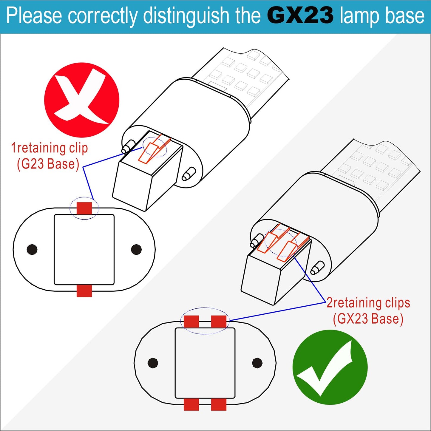PINSUNLUX GX23 Base LED Bulbs 13W CFL Equivalent,2-Pin PL Horizontal LED Light,3 Color Selectable Warm White//Neutral White/Cool White/ 360°