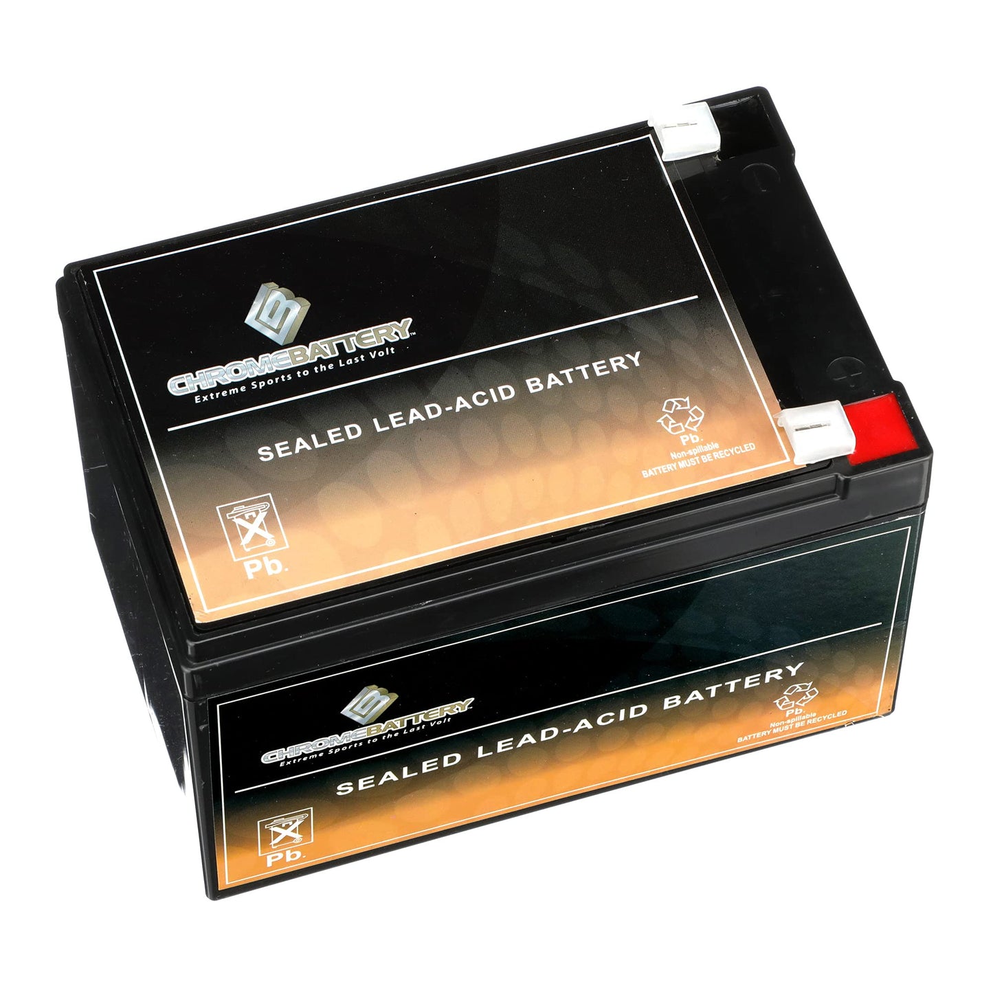 CB CHROMEBATTERY 12V 15AH Maintenance-Free Battery for Alarm Systems, Scooters, Toys, Emergency Lights, and More - Spade (F2) Terminal