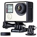 GEPULY Frame Mount Protective Housing Case with Bracket Accessories and Lens Cap for GoPro Hero 3, Hero3+, Hero 4 Black Silver Cameras