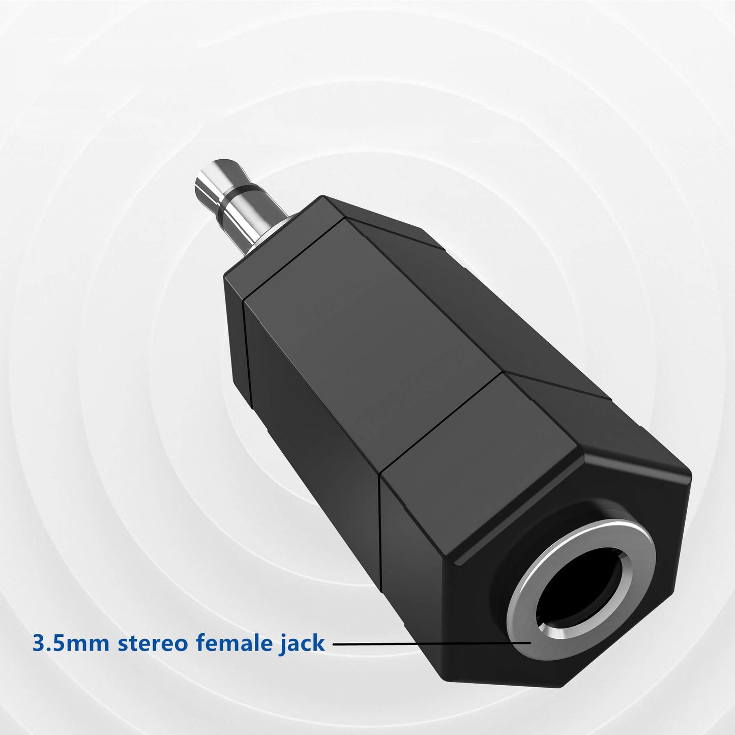 2 Pack 3.5mm Mono to Stereo Adapter - 1/8" Mono Male Plug to TRS Stereo Female Jack for Radio, Headphone
