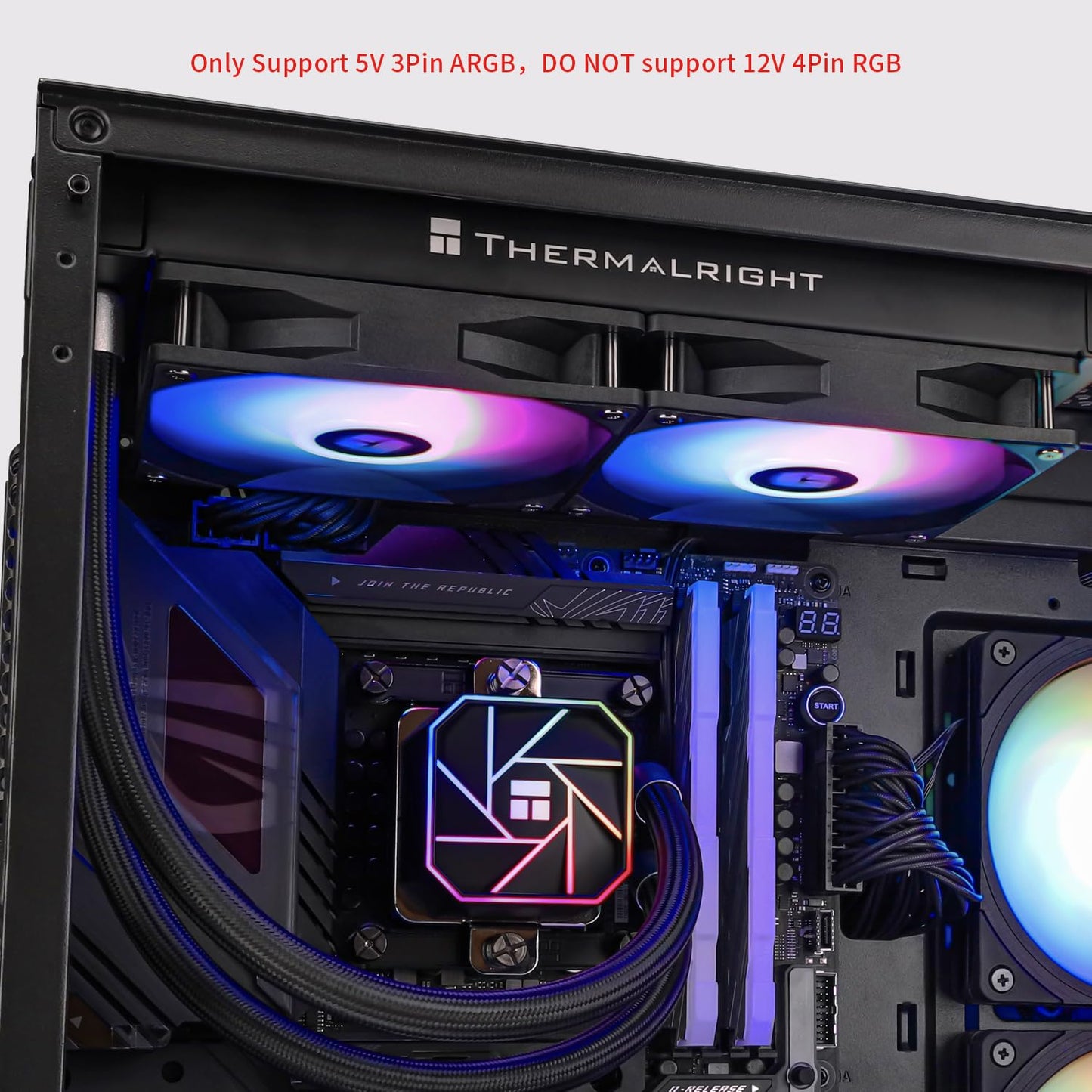 Thermalrlght Aqua Elite 240 V3 Liquid CPU Cooler, AIO Pump Head Speed up to 3300RPM, TL-C12B-S V2×2 PWM Fans,for AMD/AM4/AM5, Intel