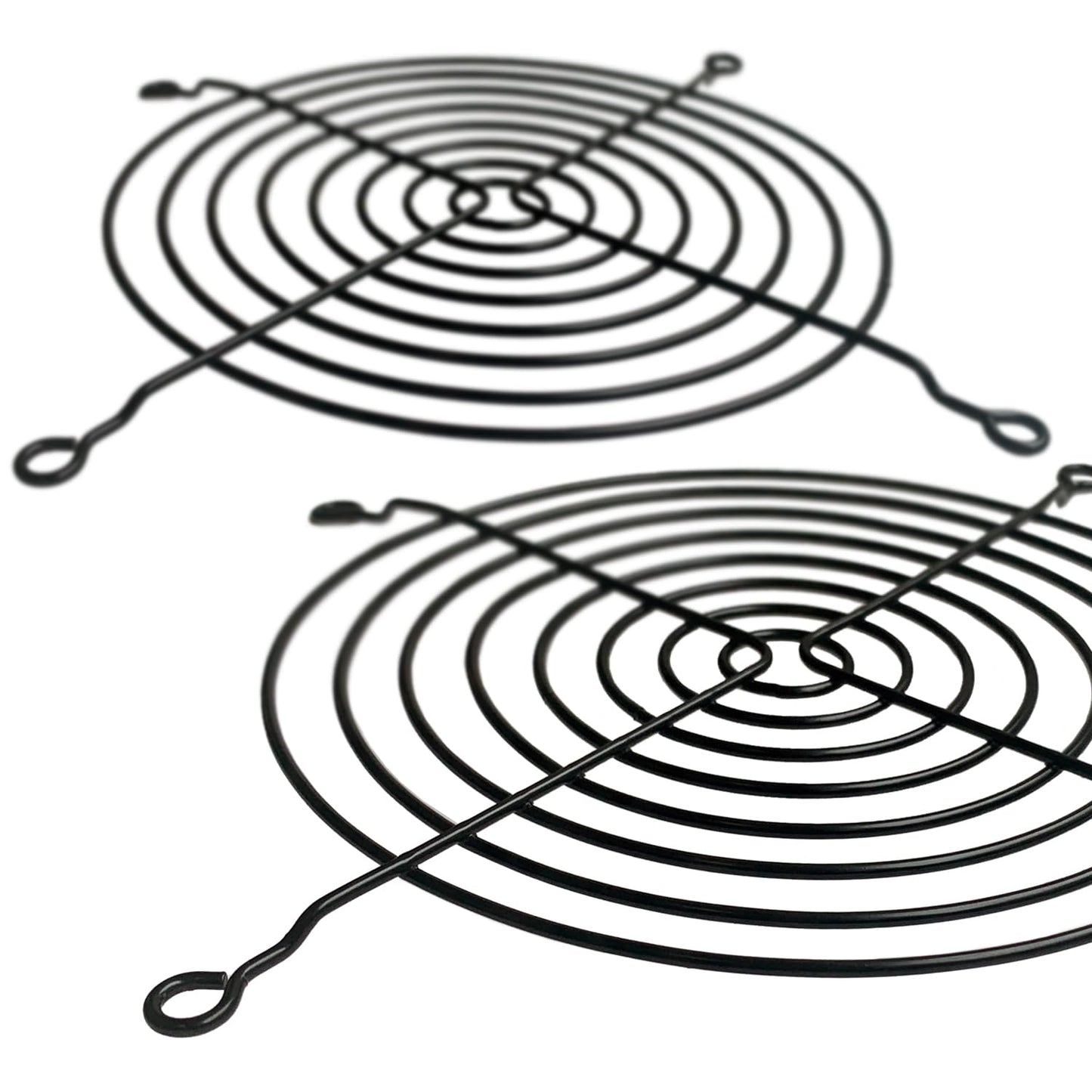 140mm Black Fan Grill/Guard with Screws (2 Pack)