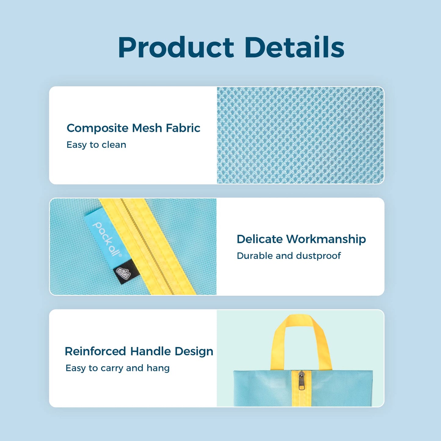 pack all Kids Shoe Bag for Travel, Water-Resistant Shoe Pouch for Gym, Odor-Resistant Soccer Cleats Bag for Sport, Cute Design for Girls, Boys, Toddlers (Blue)