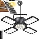 Latband Solar Shed Light Outdoor Indoor Upgrade 1200LM 174LED 4 and 1 Heads Motion Sensor Pendant Light, Solar Lights with 5 Lighting Modes Remote