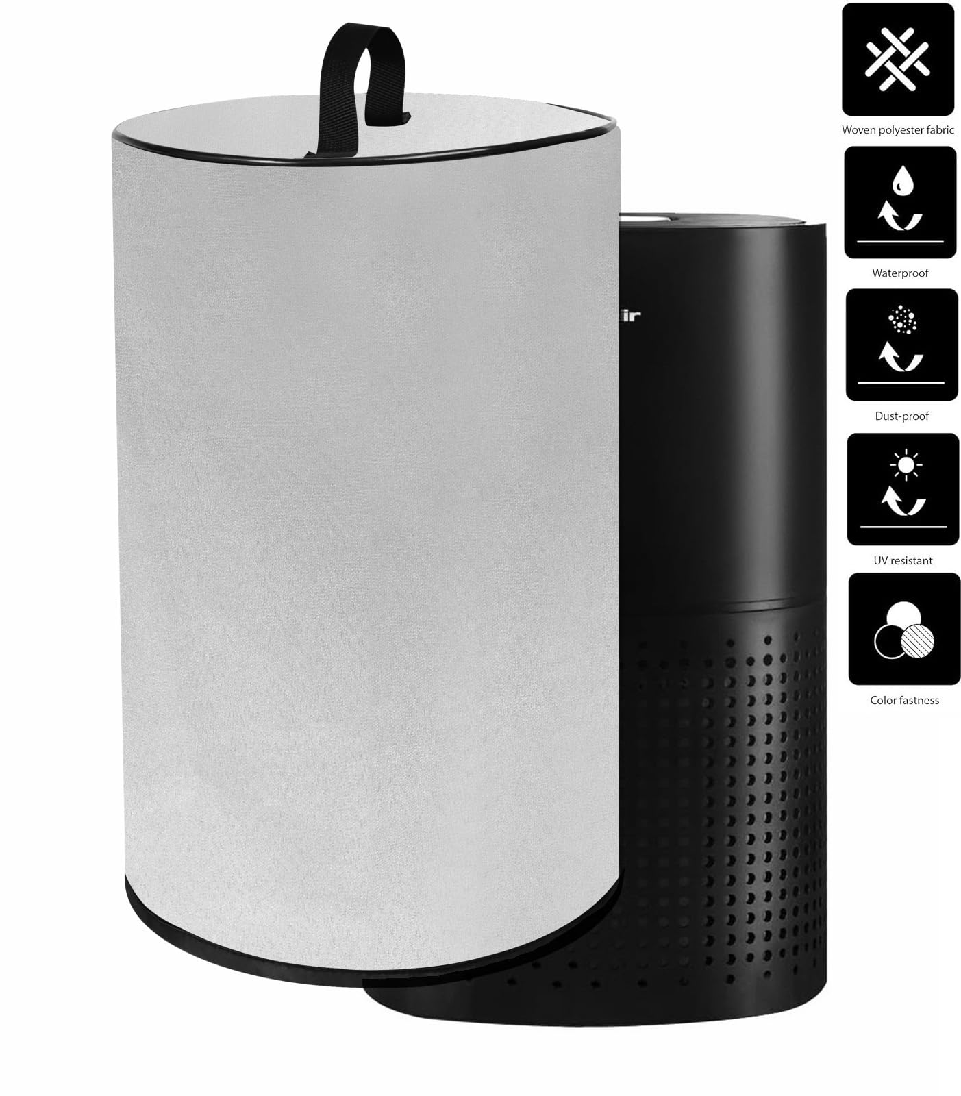 Heavy Duty Fabric Nylon Air Purifier Dust Cover Compatible with LEVOIT Air Purifier Core 200S-P/Core 200S/BLUEAIR Air Purifiers Pure 511 (Silver Grey)