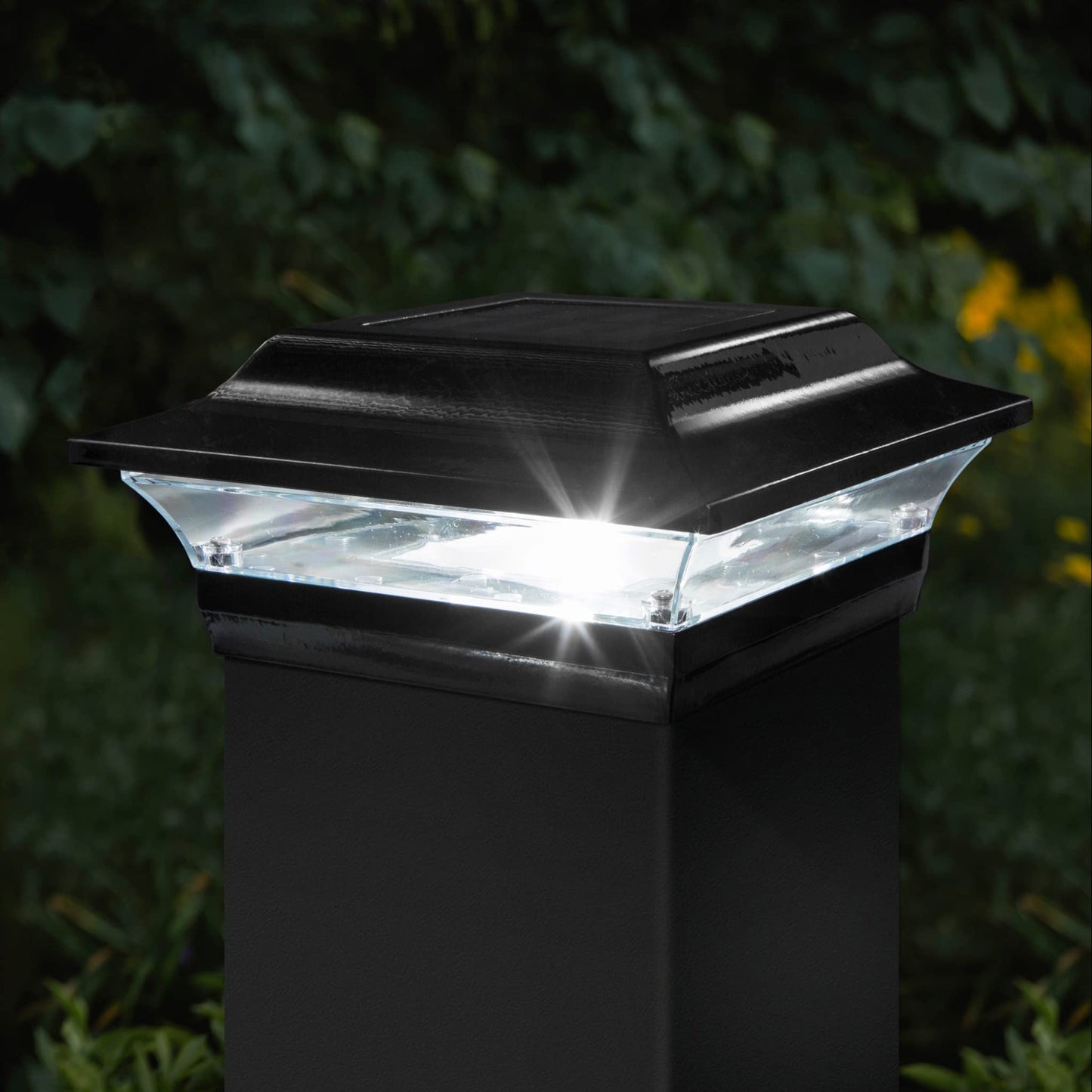 Classy Caps SL214B 5x5 Imperial Solar Post Cap - Black - High-Performance Solar LED, Durable Cast Aluminum with Powder-Coated Finish, Fits Over an