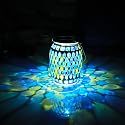 Mosaic Lights Solar Outdoor Hanging Lanterns, Garden Decor Christmas Gifts for Women Mom Grandma Halloween Decor Lights, Outdoor Waterproof Lights