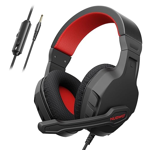 NUBWO U3 Gaming Headset with Microphone, Safe Volume Limited, Kids Headphones for Switch, Super Lightweight, Rich Sound, 3.5mm Jack for NS, PS4, PS5…
