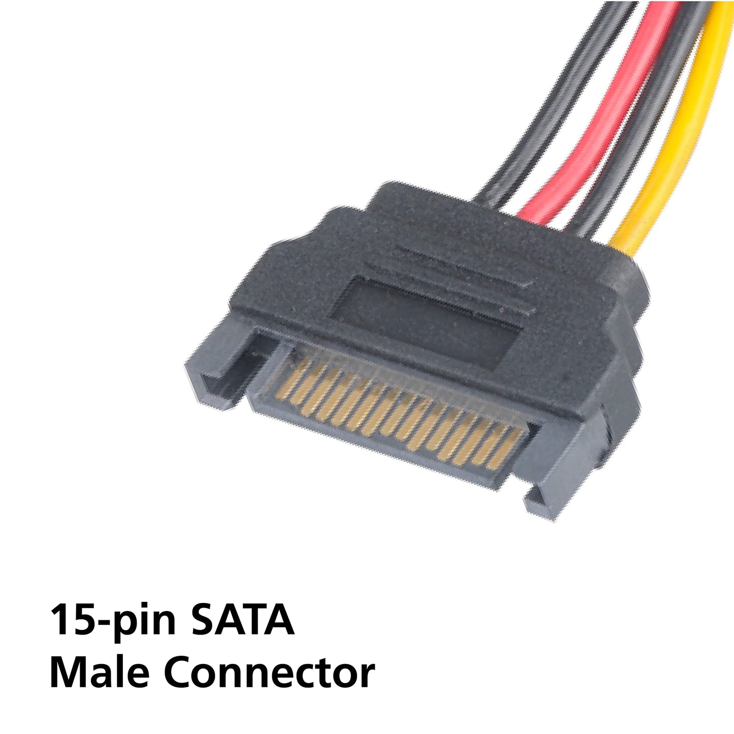 Akasa SATA to 4-pin Molex Adapter | Converts 15-pin SATA PSU Power to 4-pin PSU Molex Connector | SATA to Molex Power Cable Adapter | 15cm |