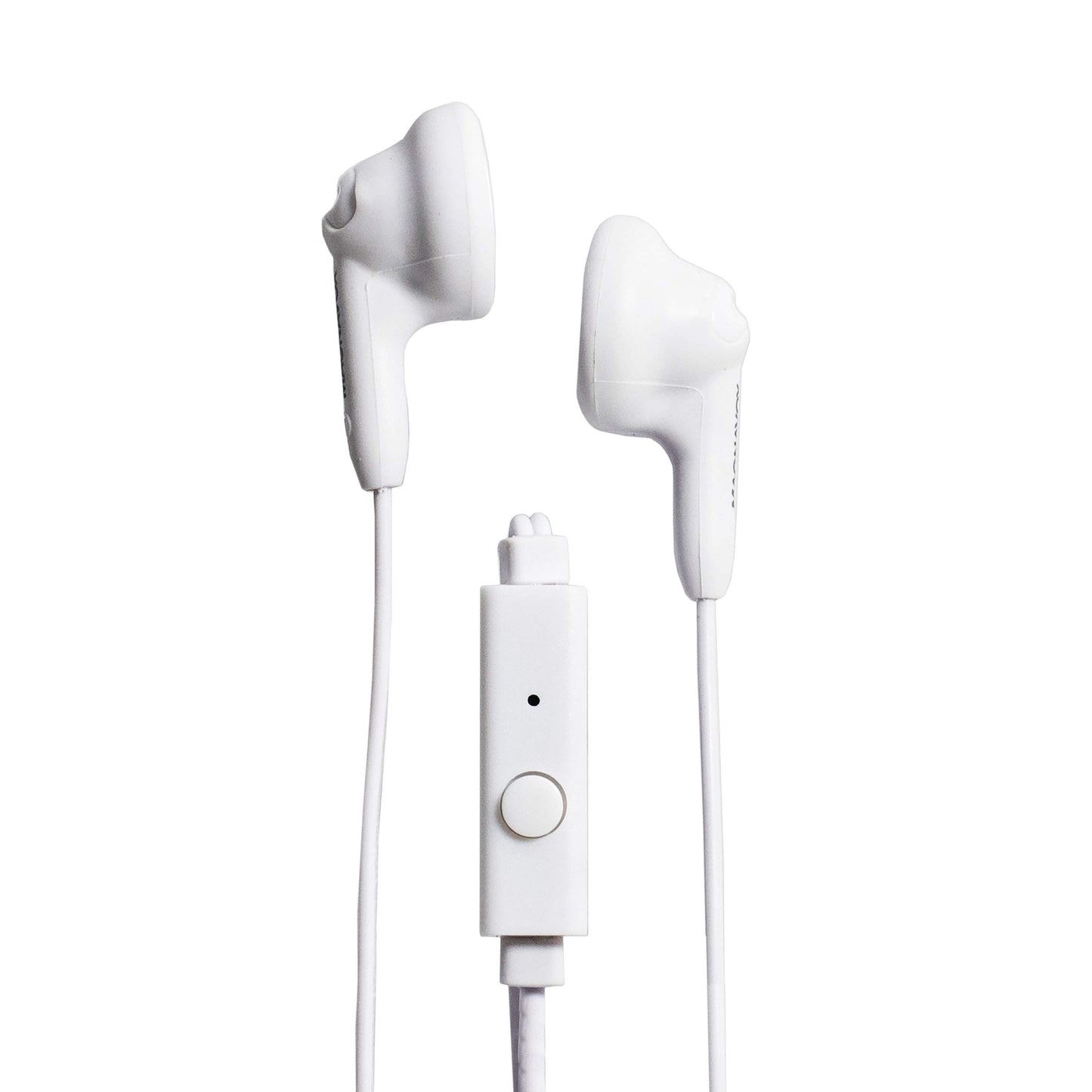 Magnavox White MHP4820M-WH 3.5mm Connector Silicone Stereo Earbuds with Microphone