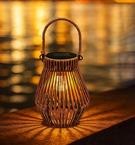 TOSTOOIRX Solar Lanterns Outdoor Waterproof Rattan Solar Lights for Outside Garden Decor Mothers Day Gifts Hanging Lanterns Decoration Outside