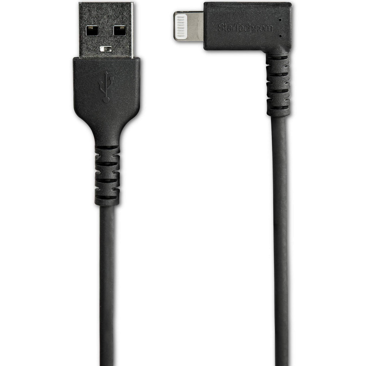 StarTech 6.5ft/2m Angled USB-A to Lightning Cable, Black (RUSBLTMM2MBR)
