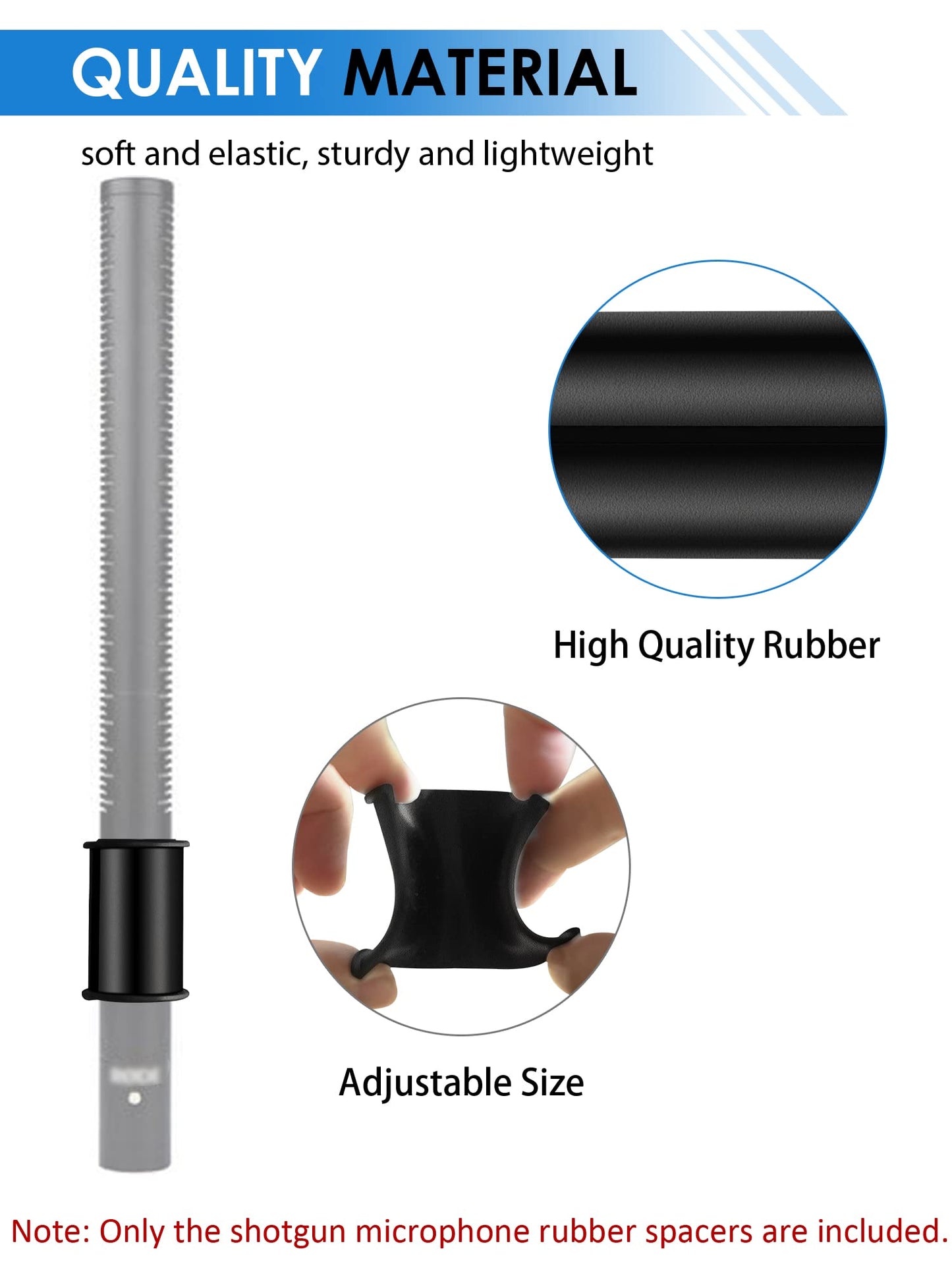 Etour 6 Pcs Microphone Shock Mount Rubber Spacer Tube Microphone Sleeve Washer Compatible with Sony Camcorder Rode NTG, Sennheiser MKH Shotgun Mic
