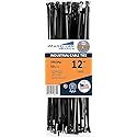 100 Pack Cable Zip Ties Heavy Duty"Made in the USA" 8 inch, Black (Made in the USA will not Break or Snap)