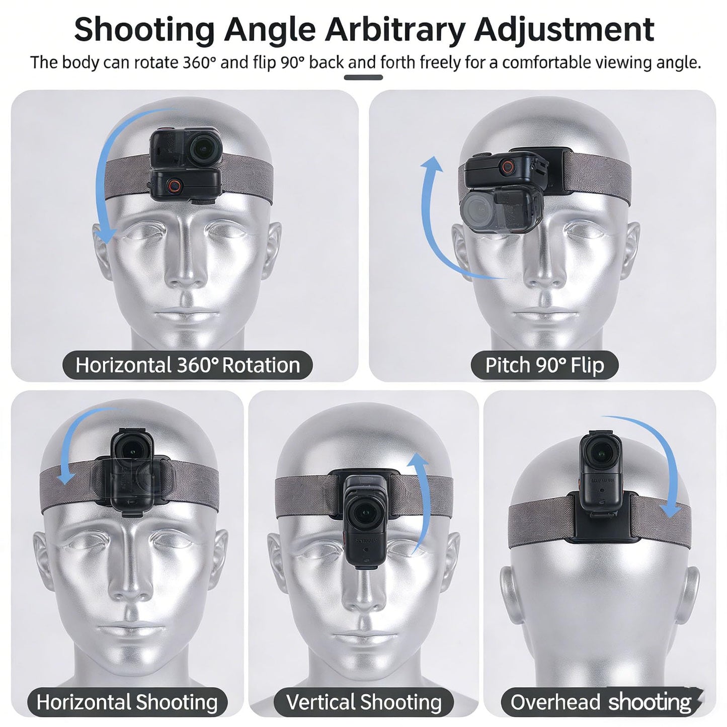 XCSFDCA Headband for DJI Osmo Nano,Head Strap Mount Straps Accessories for DJI Osmo Nano Fixed Bracket 360° Rotation