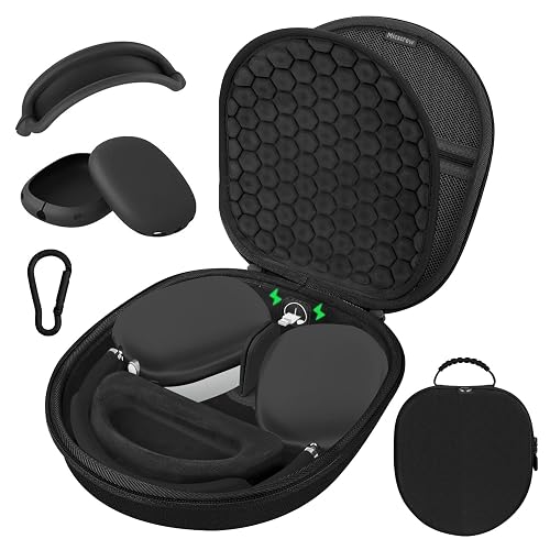 Micscrew AirPod Max Case with Sleep and Charging Support, AirPods Max Accessory Compatible with Apple AirPods Max Wireless Over-Ear Headphones, Travel